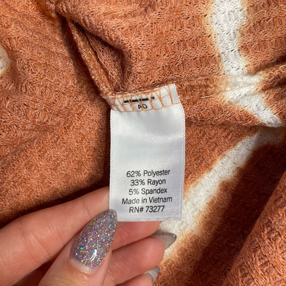 SONOMA‎ Medium Tie Dye Longsleeve Orange Rust Thermal Henley Button Blouse Top - Picture 3 of 3